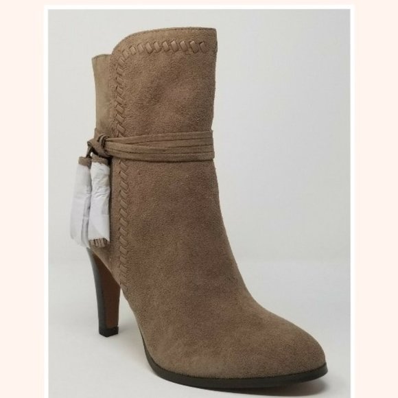 Coach Jessie Light Gray Suede Pointed-Toe Booties - Picture 2 of 11